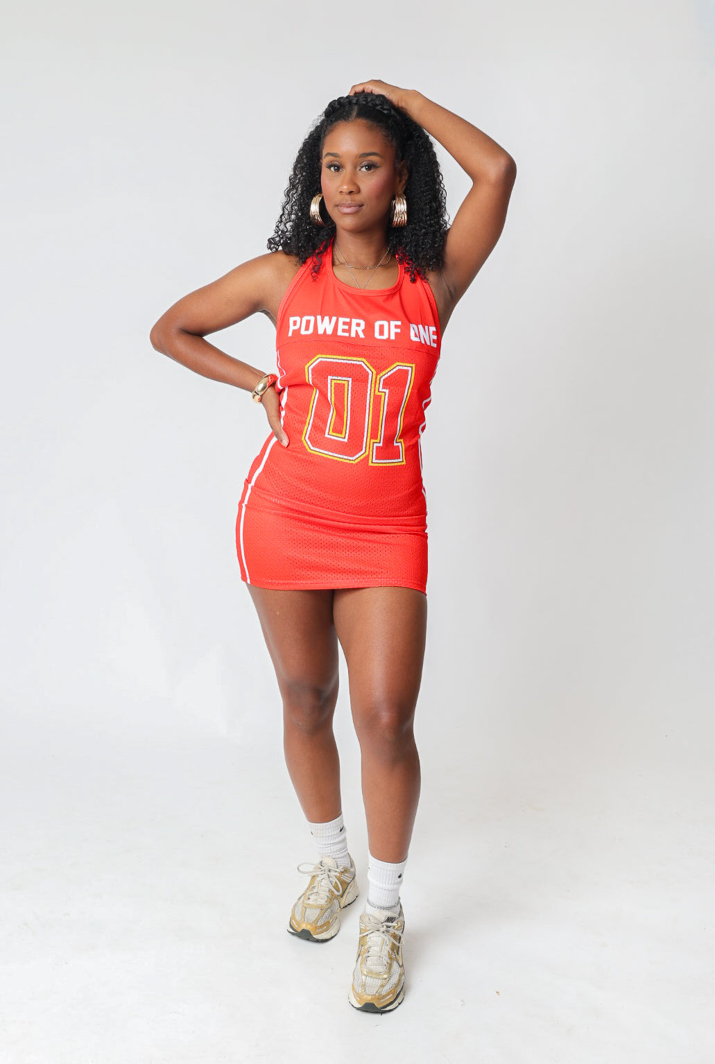 Red “POWER OF ONE” Dress
