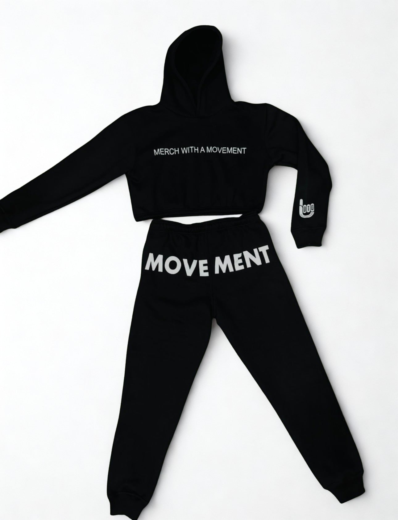 "MOVEMENT" Crop Hoodie